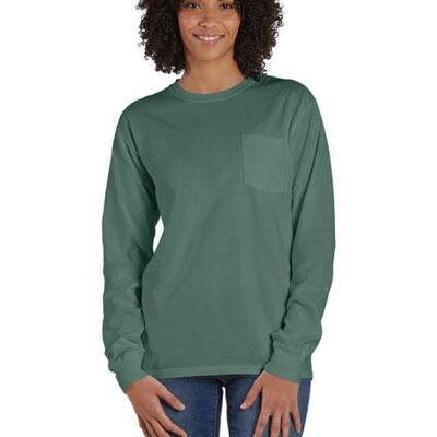 Unisex Garment-Dyed Long-Sleeve T-Shirt with Pocket Thumbnail